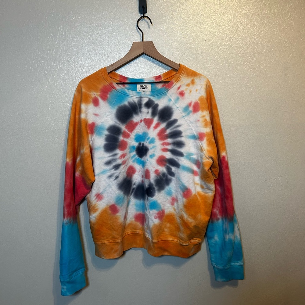 Anthropologie Tie-Dye Sweatshirt in Orange, Blue, Pink, Black, White